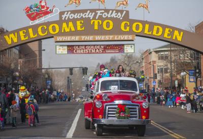 Olde Golden Holiday Parade Fire Truck
